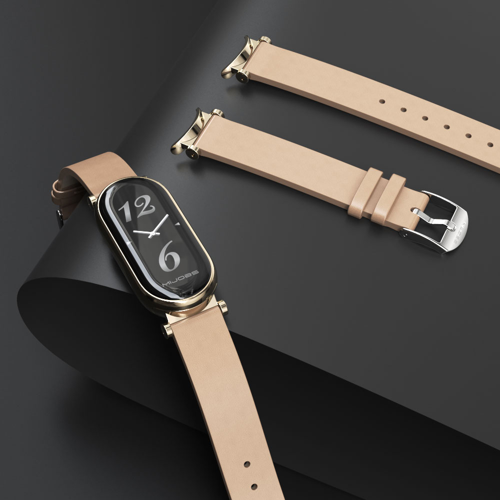 Health Wellness Bracelet - สายหนังสำหรับ Mi band 10 11 9