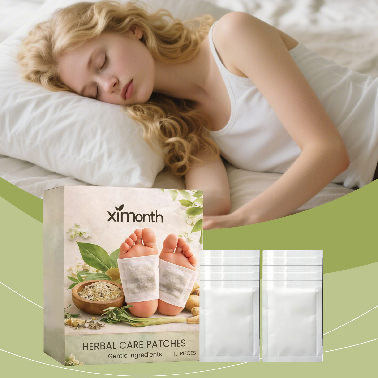 Detox Foot Patch - แผ่นแปะเท้าสมุนไพรธรรมชาติสำหรับดีท็อกซ์ร่างกาย อุปกรณ์ดูแลเท้าเพื่อการล้างสารพิษในร่างกาย ช่วยให้เข้าสู่การนอนหลับลึกเพื่อบรรเทาความเครียด ดูแลร่างกายทุกวัน ใหม่