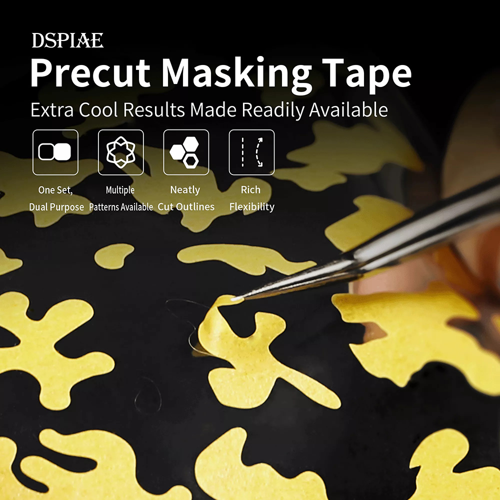 Sports Taping Precut - DSPIAE Digital Camouflage Bug Camouflage เทปกาวหกเหลี่ยม