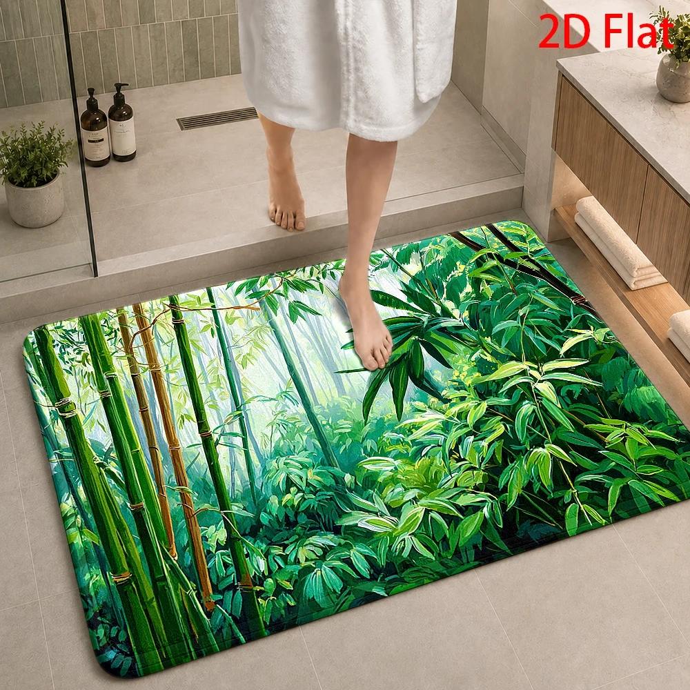 พรมเช็ดเท้าลายป่าไผ่เขตร้อน กั - Bamboo Bath Mat บทวิจารณ์และราคา