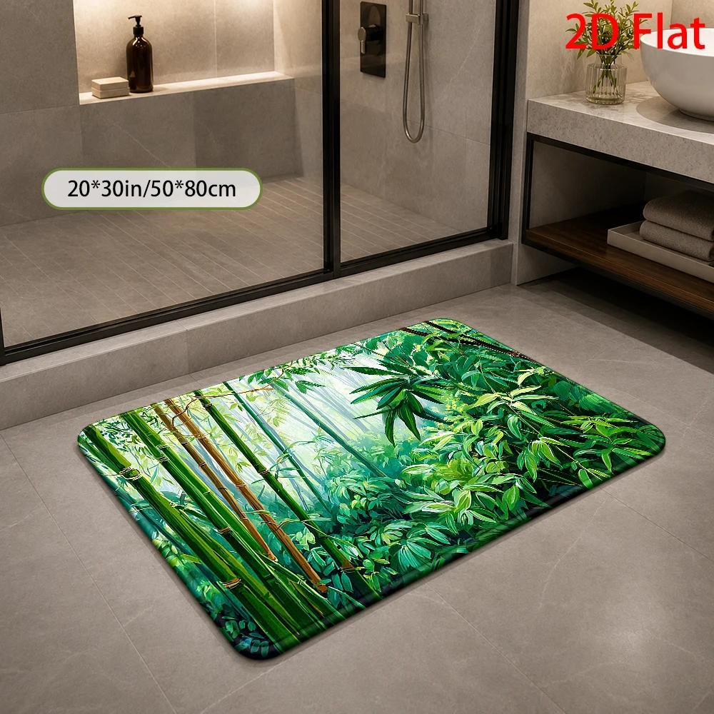 พรมเช็ดเท้าลายป่าไผ่เขตร้อน กั - Bamboo Bath Mat บทวิจารณ์และราคา